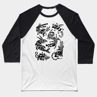 Black and White Alebrijes Baseball T-Shirt